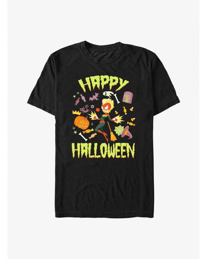 Marvel Captain Marvel Happy Halloween T-Shirt $7.27 T-Shirts