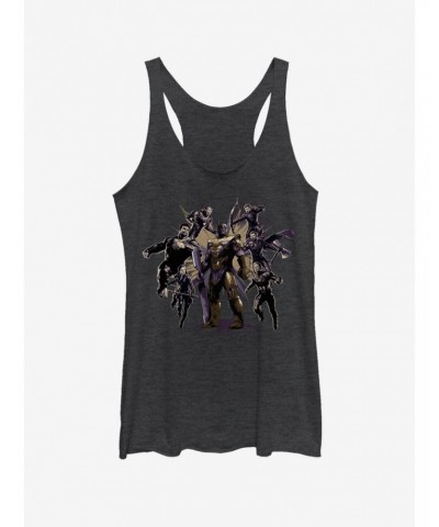 Marvel Avengers: Endgame Villain Pose Girls Black Heathered Tank Top $7.87 Tops