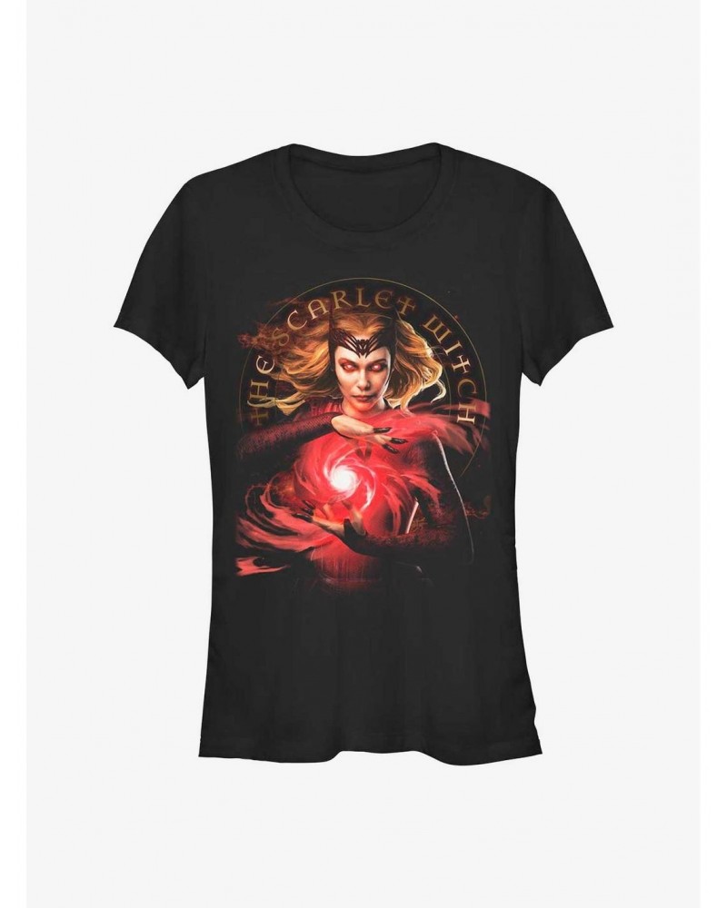 Marvel Doctor Strange in the Multiverse of Madness The Scarlet Witch Girls T-Shirt $6.18 T-Shirts