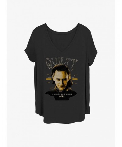 Marvel Loki Charged Guilty Girls T-Shirt Plus Size $8.09 T-Shirts