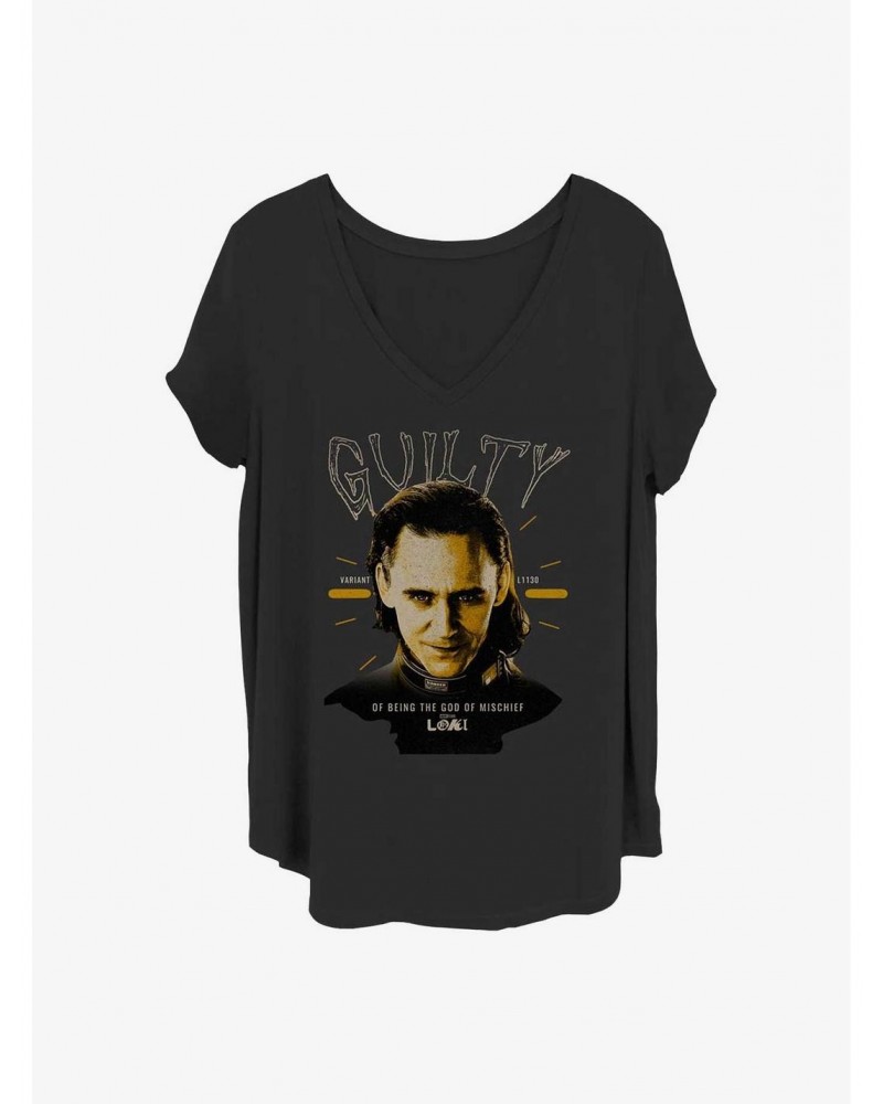 Marvel Loki Charged Guilty Girls T-Shirt Plus Size $8.09 T-Shirts