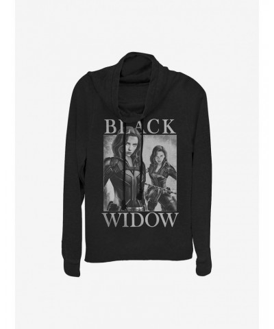 Marvel Black Widow Two Widows Mirror Cowlneck Long-Sleeve Girls Top $11.85 Tops