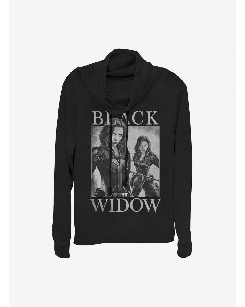 Marvel Black Widow Two Widows Mirror Cowlneck Long-Sleeve Girls Top $11.85 Tops