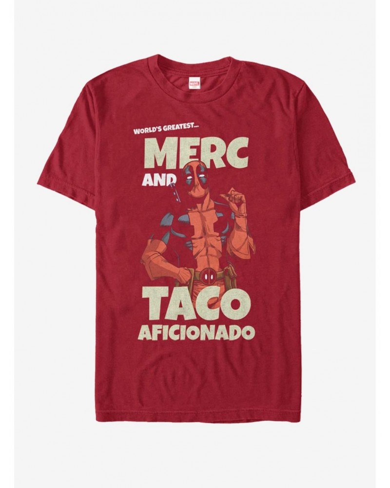 Marvel Deadpool Greatest Taco Aficionado T-Shirt $6.69 T-Shirts